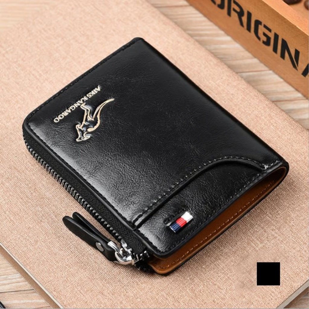 Men Wallet Zipper Purse ( RFID PROTECTED )